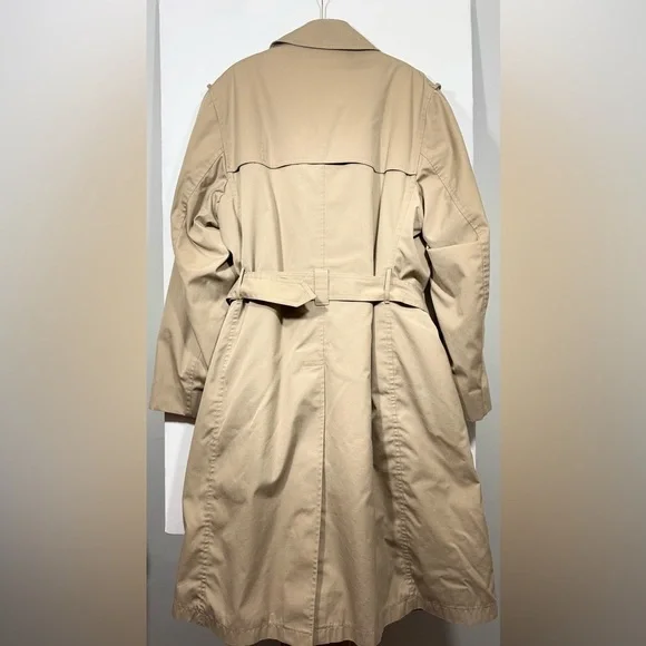 Men's Misty Harbor Size 44 Tan Double-Breasted Trench Coat - Picture 16 of 16